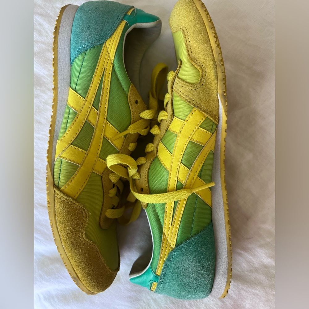 Asics Onitsuka Tiger Yellow and Green Sneakers - Picture 2 of 6